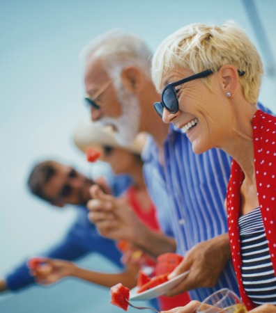 Family enjoying summer vacation.